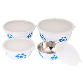 Montavo by FnS White Steel Serving Bowl Set of 4 Bowls (500 ml, 800 ml, 1300 ml, 2000 ml)